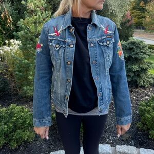 Lucky brand embroidered denim jacket
